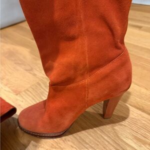 Cole Haan Orange Suede slouch Ankle Boots